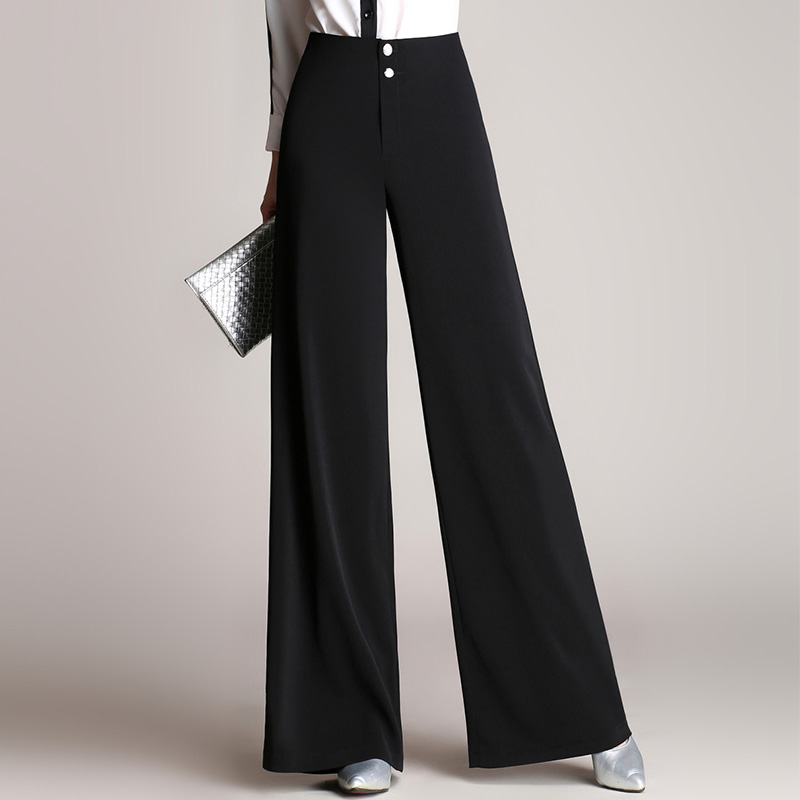 レディースワイドパンツ すっきりとしたシルエットのきれいめパンツ