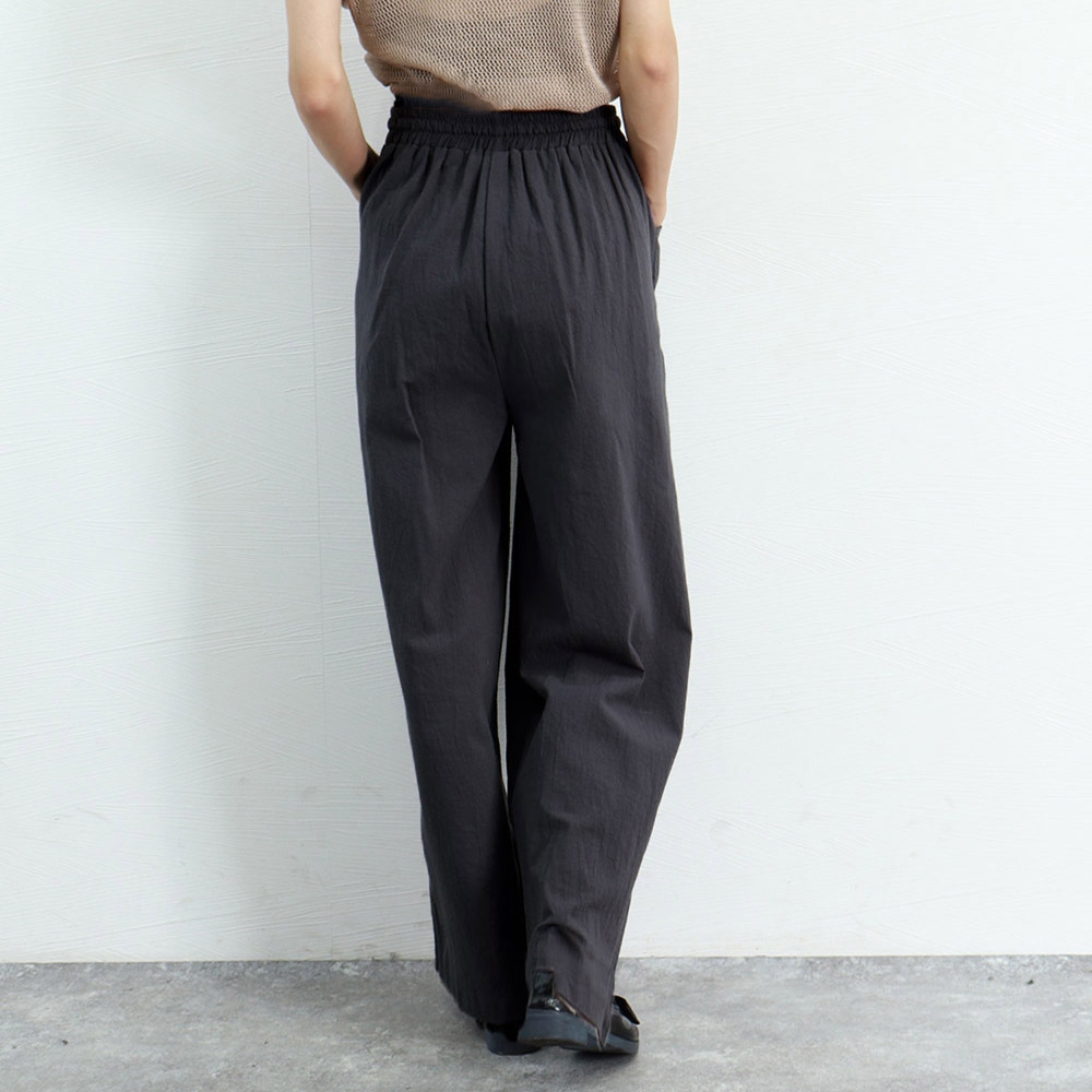 レディースワイドパンツ リネン混綿麻ワイドパンツ 春夏秋