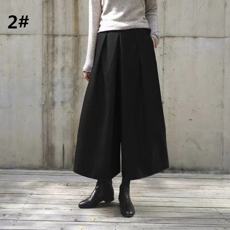レディースワイドパンツ 2025年新作 ラシャガウチョパンツ レディース ウエストゴム 高級感
