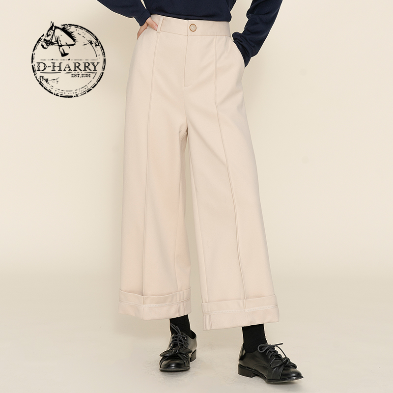 レディースワイドパンツ クラシカルワイドテーパードパンツ
