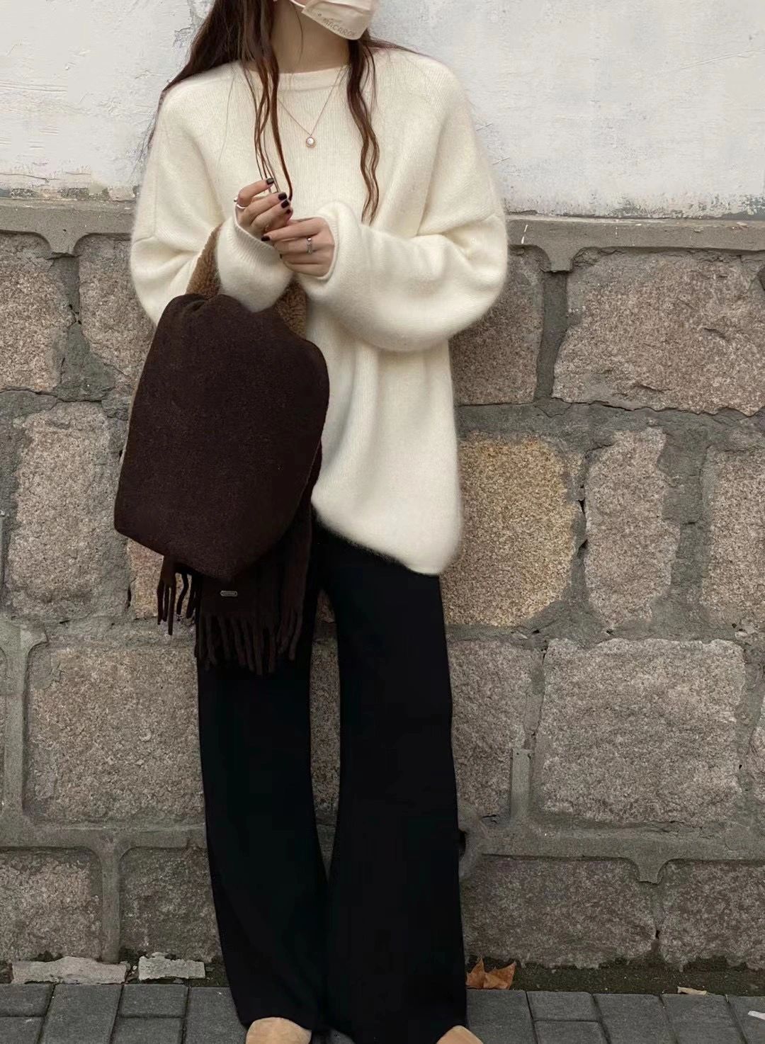 レディースワイドパンツ ゆったりシルエットストレートワイドパンツ