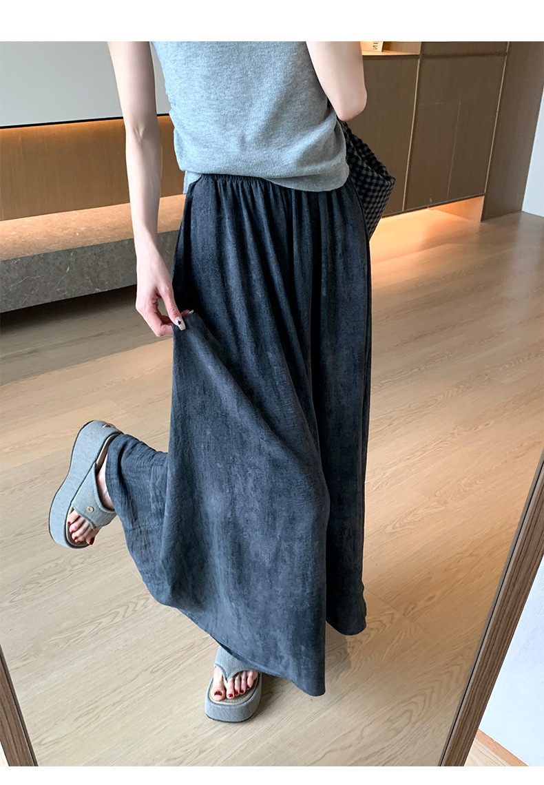 レディースワイドパンツ 細部にこだわった高腰スカーチョ