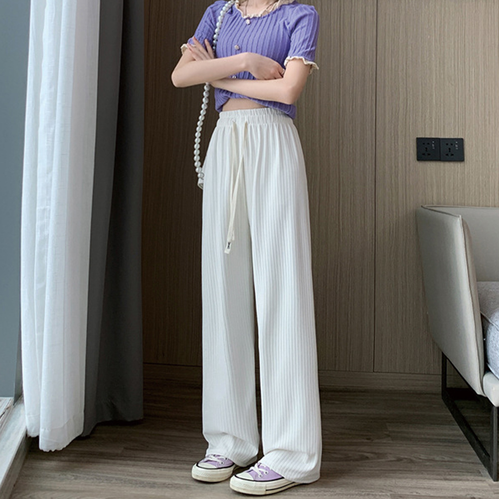 レディースワイドパンツ ハイウエストプリーツワイドパンツ 美脚効果