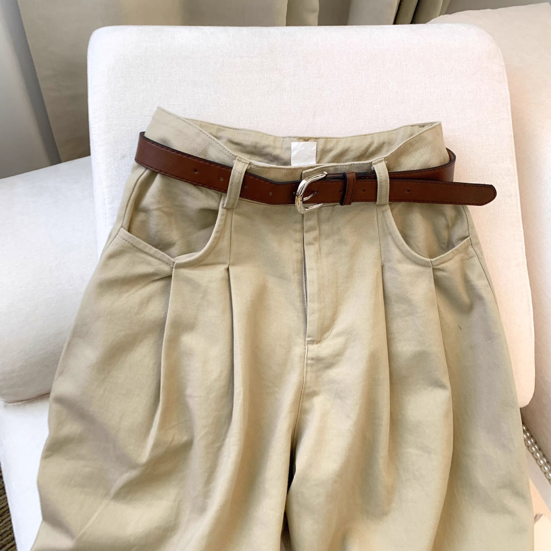 レディースワイドパンツ 美シルエット ゆったりタックワイドパンツ