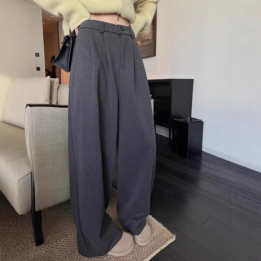 レディースワイドパンツ レディース着痩せタックパンツ ワイドシルエット