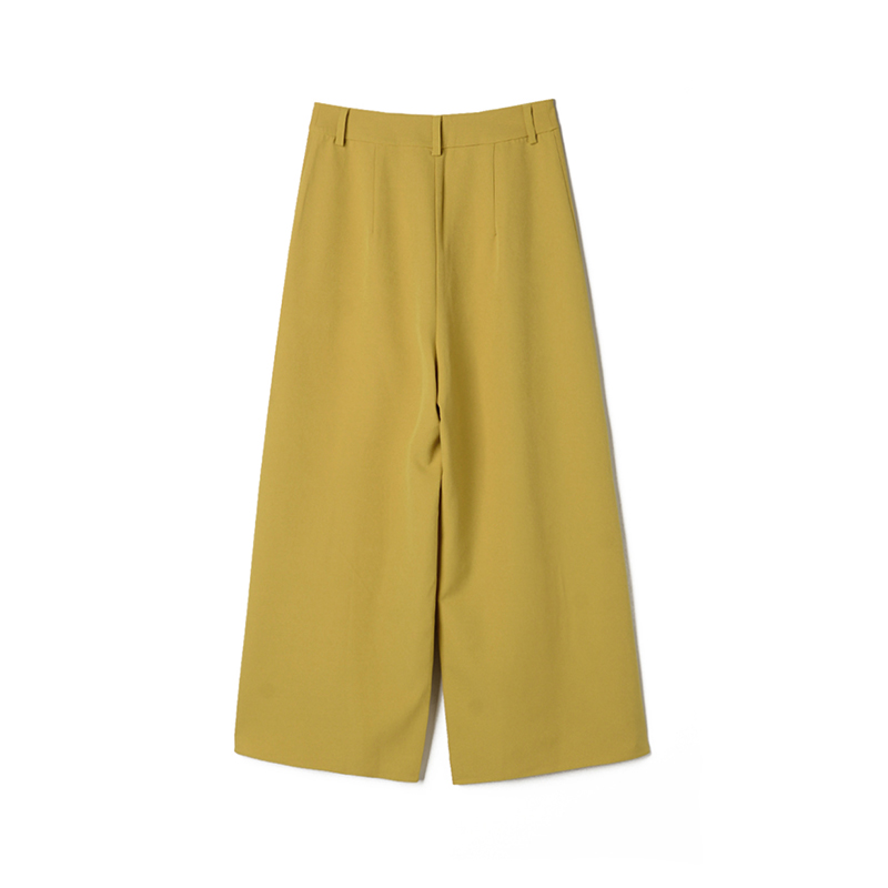 レディースワイドパンツ タック入りドレープワイドパンツ