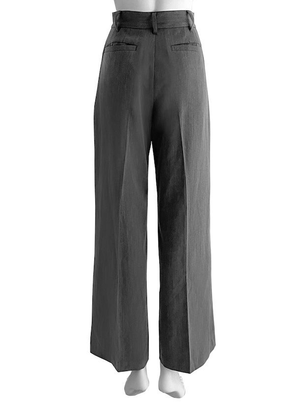レディースワイドパンツ タック入りドレープスラックス