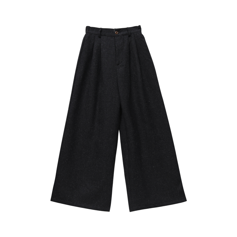 レディースワイドパンツ 贅沢タックロングワイドパンツ