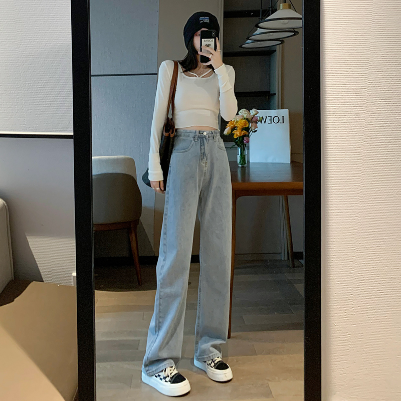 レディースワイドパンツ こなれ感漂うロングワイドデニム