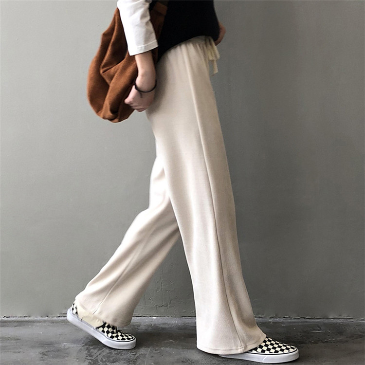 レディースワイドパンツ 伸縮ウエスト機能的ワイドパンツ その他カジュアルボトムス