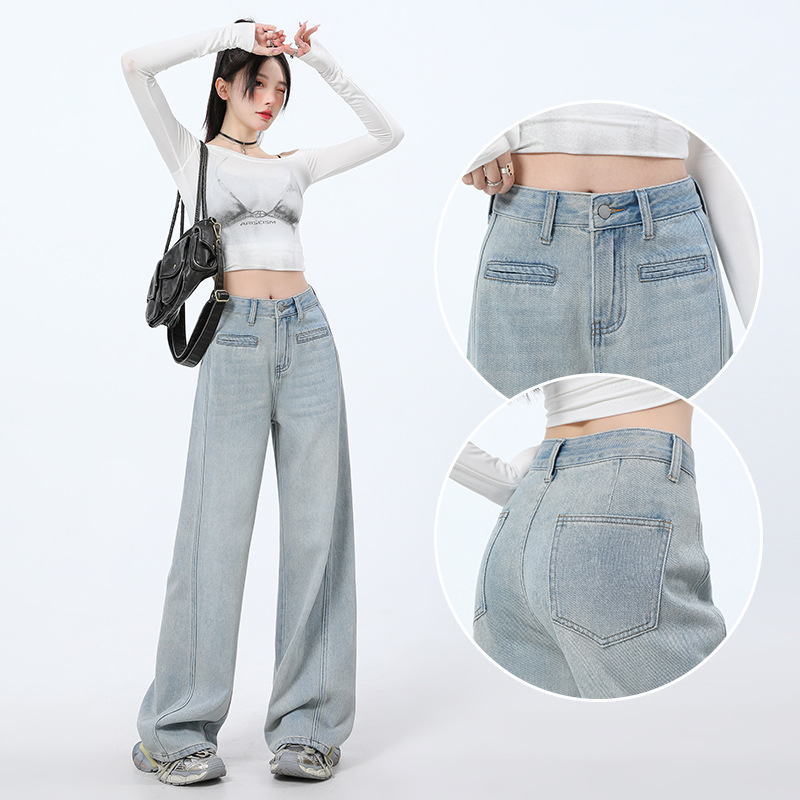 ゆったりデニムワイドパンツ ストレート