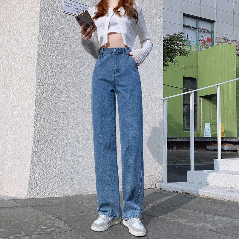 デニムワイドパンツ しなやかストレートデニムパンツ