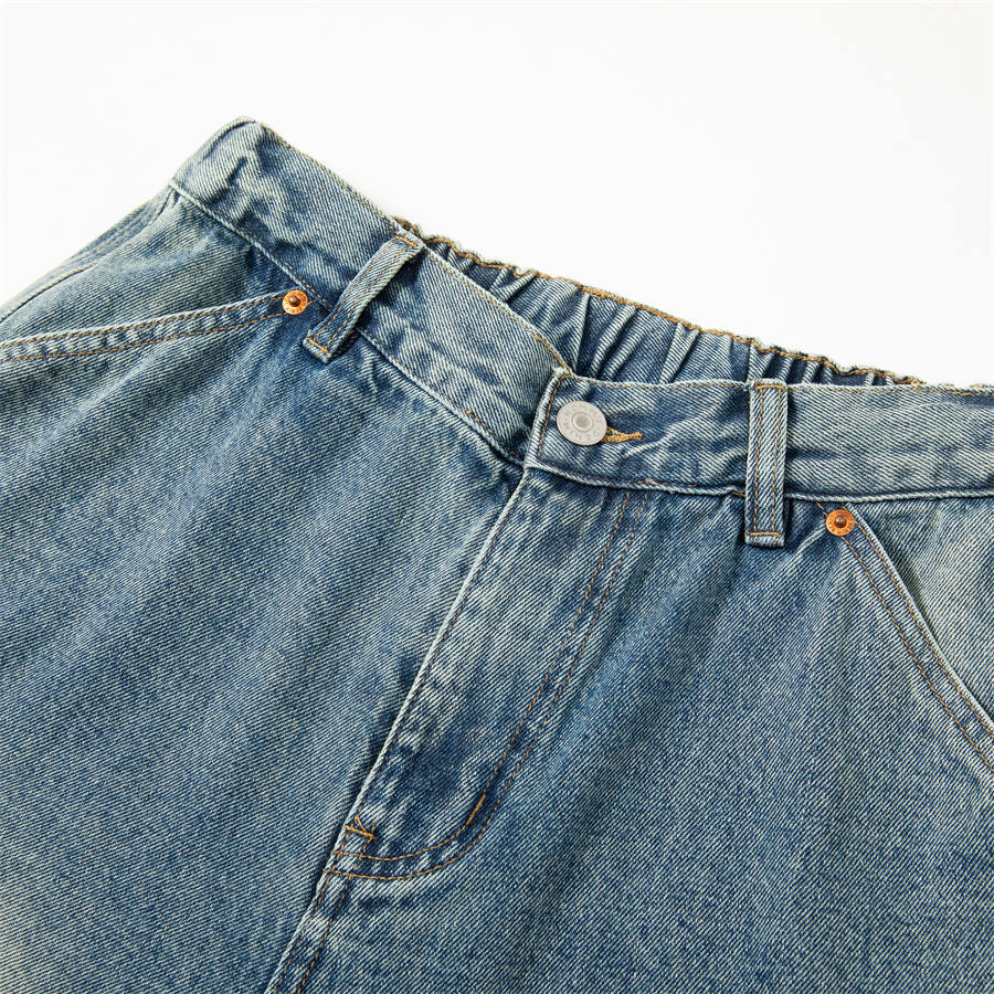 ヴィンテージ加工デニムワイドパンツ
