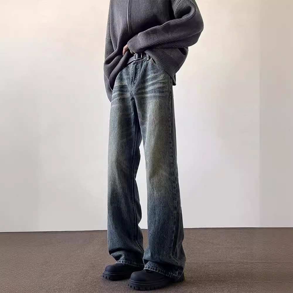 ヴィンテージ加工デニムワイドパンツ