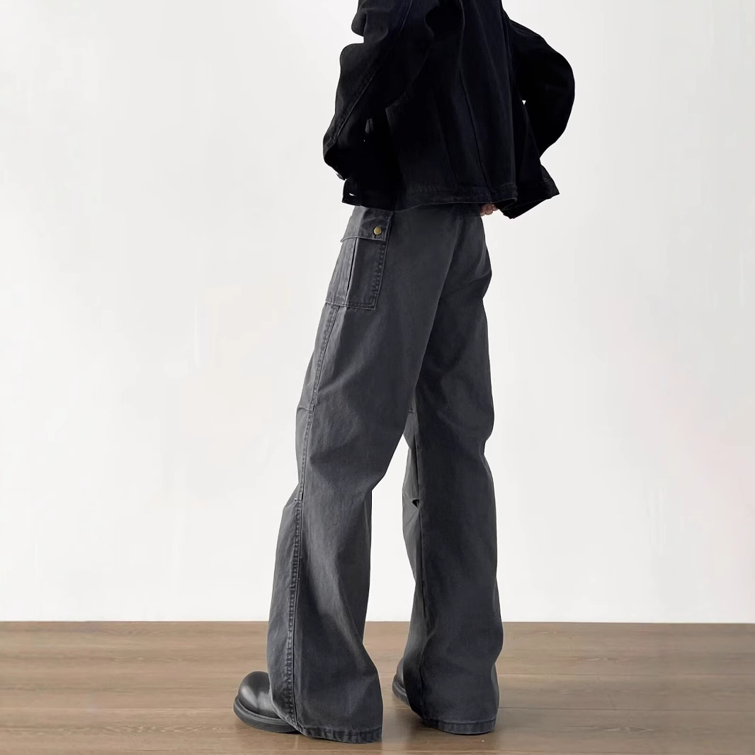 デニムワイドパンツ リラックスシルエット カーゴパンツ