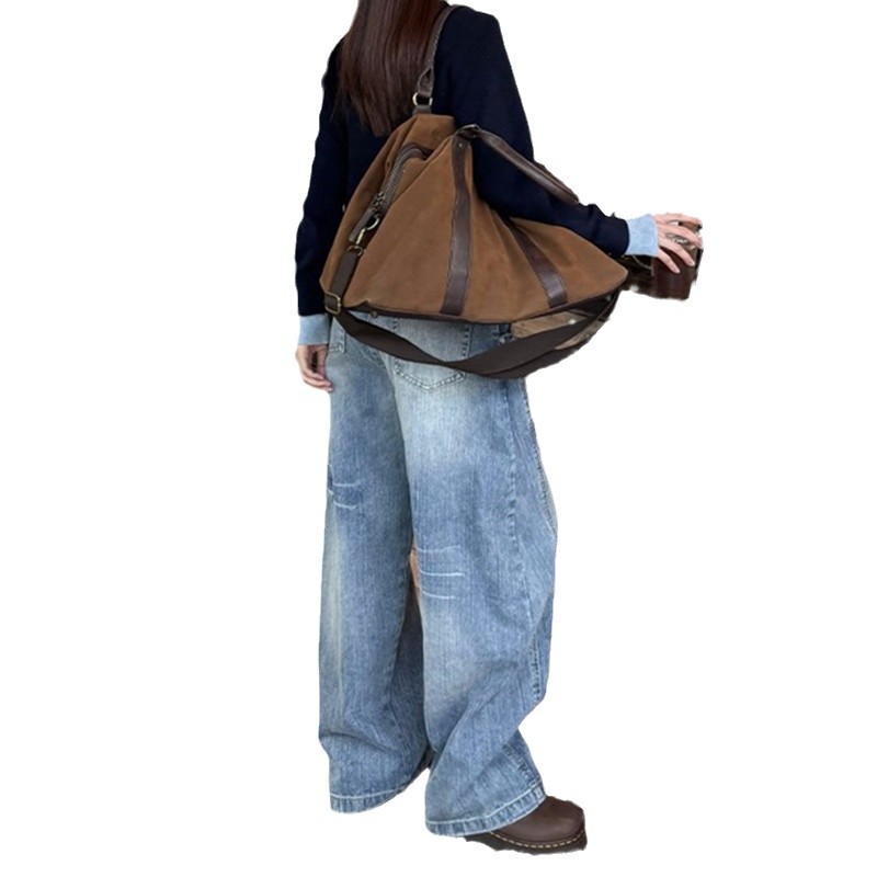 デニムワイドパンツ リメイク風ワイドデニムパンツ