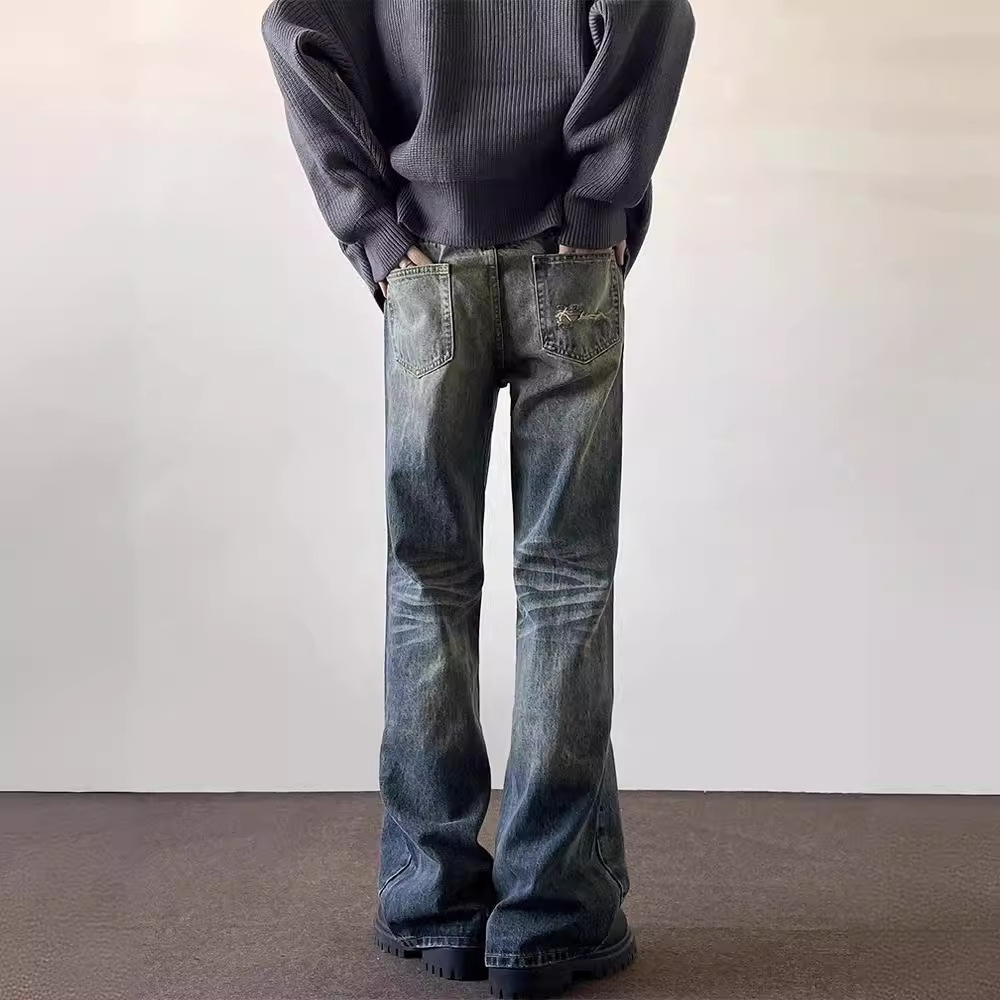 ヴィンテージ加工デニムワイドパンツ