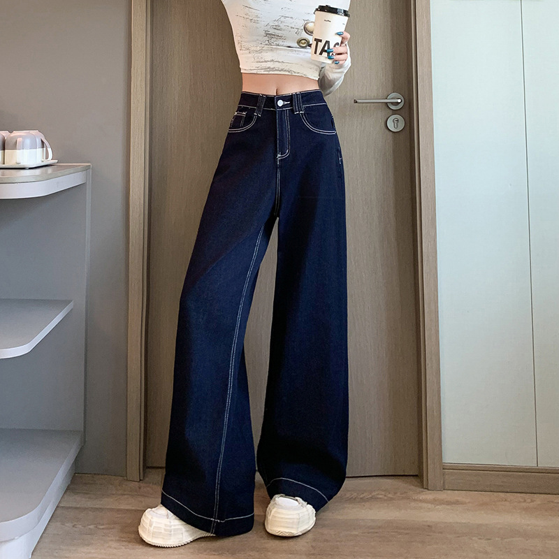 デニムワイドパンツ ハイウエストデニムワイドストレートパンツ