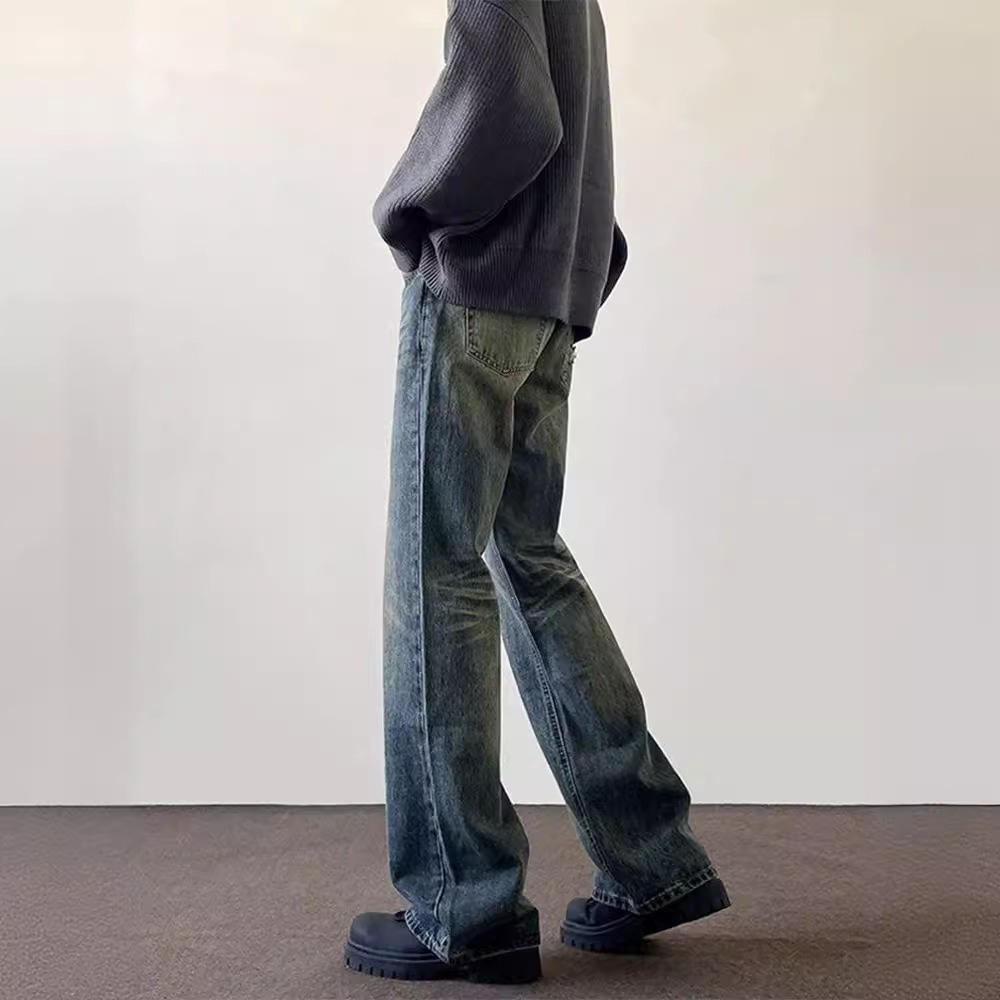 ヴィンテージ加工デニムワイドパンツ