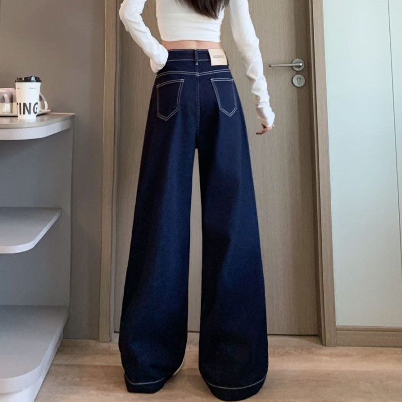 デニムワイドパンツ ハイウエストデニムワイドストレートパンツ
