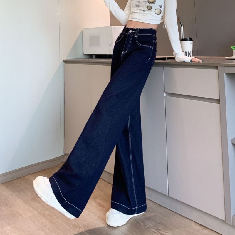デニムワイドパンツ ハイウエストデニムワイドストレートパンツ