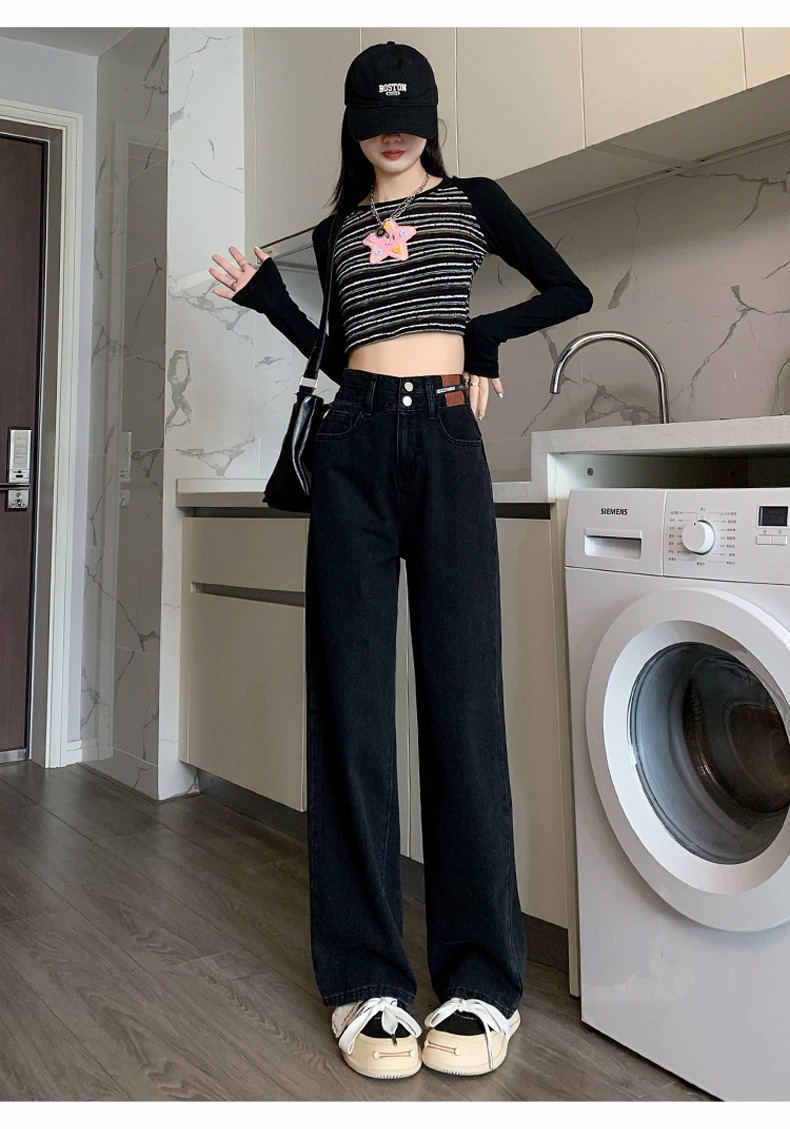 デニムワイドパンツ ゆるふわデニムワイドストレート