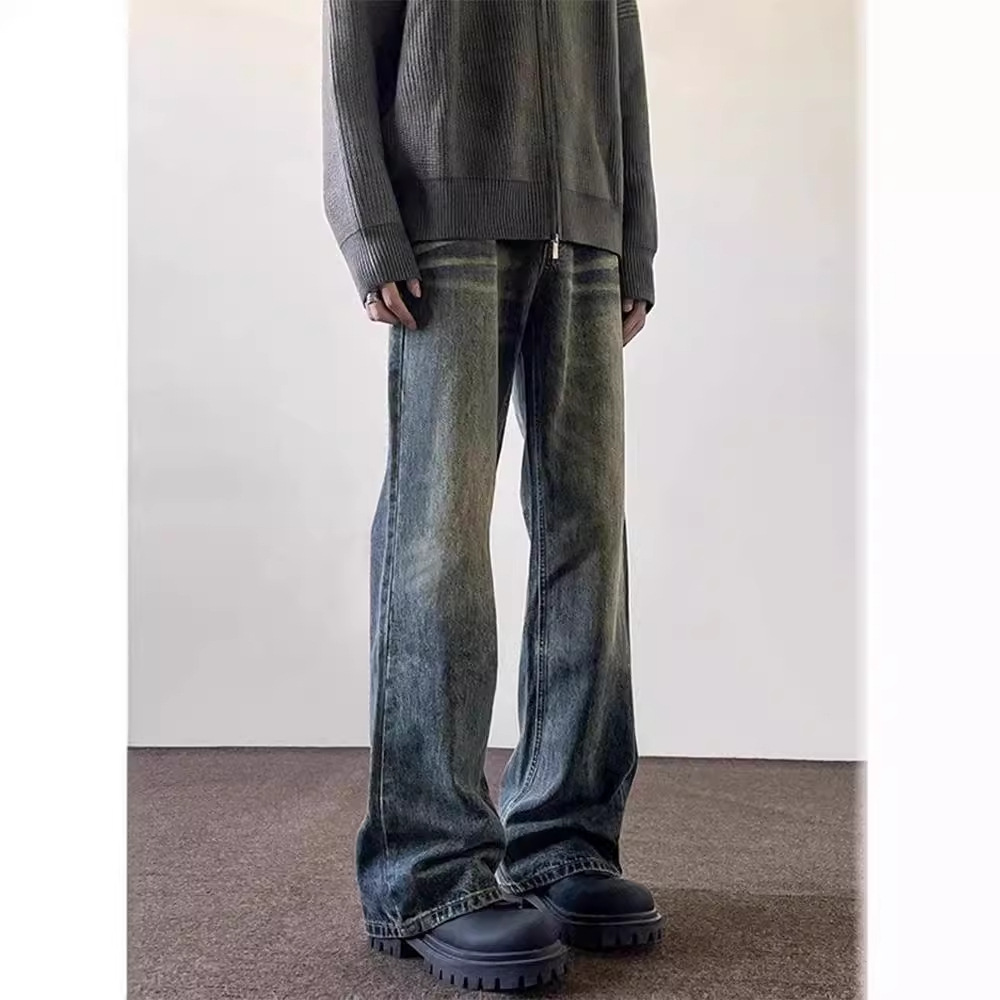 ヴィンテージ加工デニムワイドパンツ