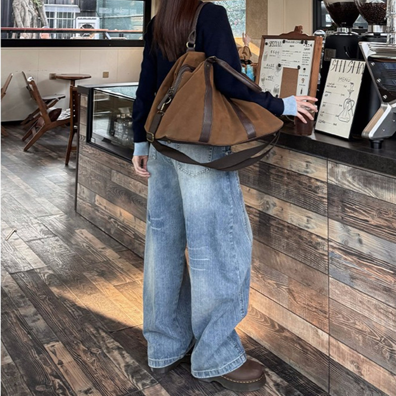 デニムワイドパンツ リメイク風ワイドデニムパンツ
