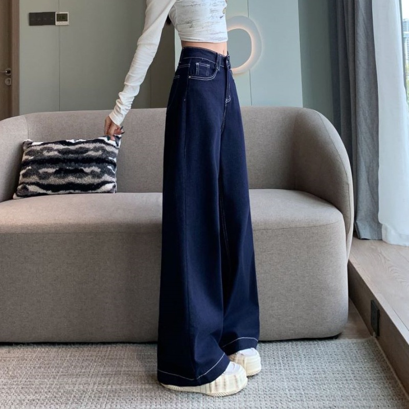 デニムワイドパンツ ハイウエストデニムワイドストレートパンツ
