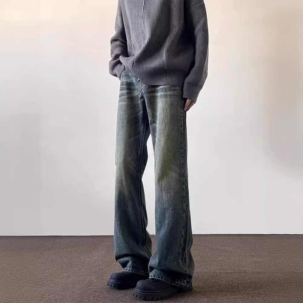 ヴィンテージ加工デニムワイドパンツ