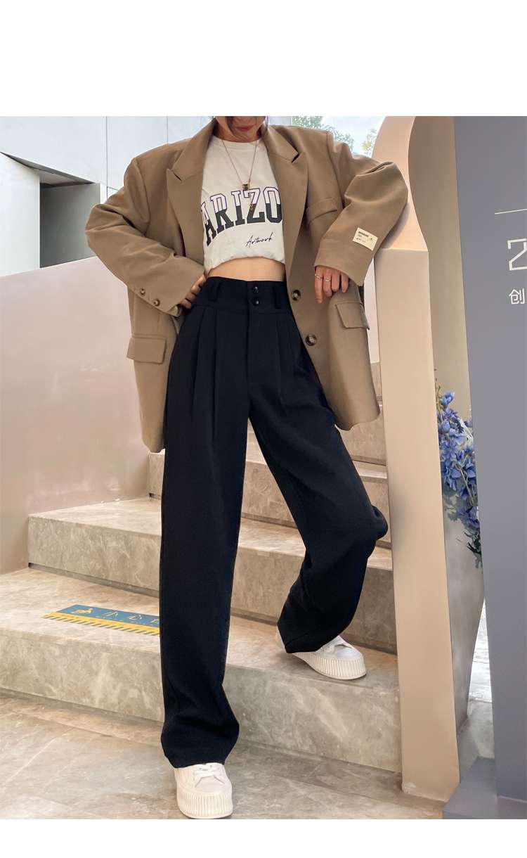 ハイウエストワイドタックパンツ