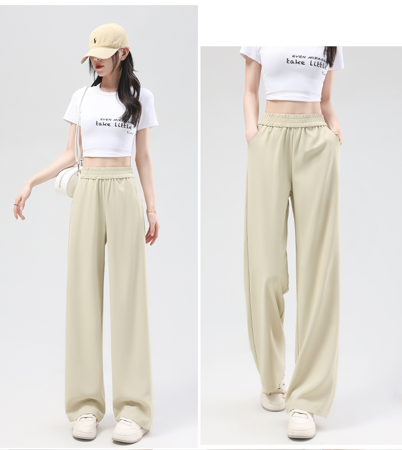 なめらか素材ゆったりタックパンツ