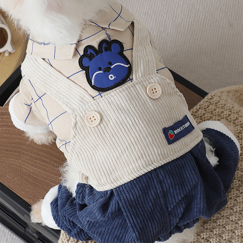 犬 ハーネス コーデュロイ くまさん ハーネス