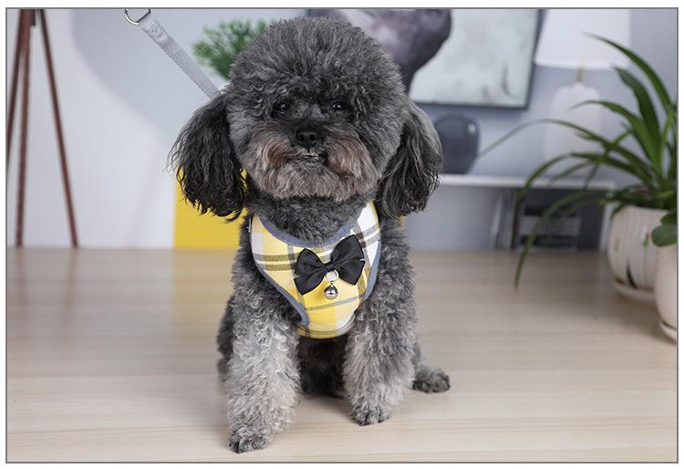 犬 ハーネス やすらぎチェック柄リボンハーネス