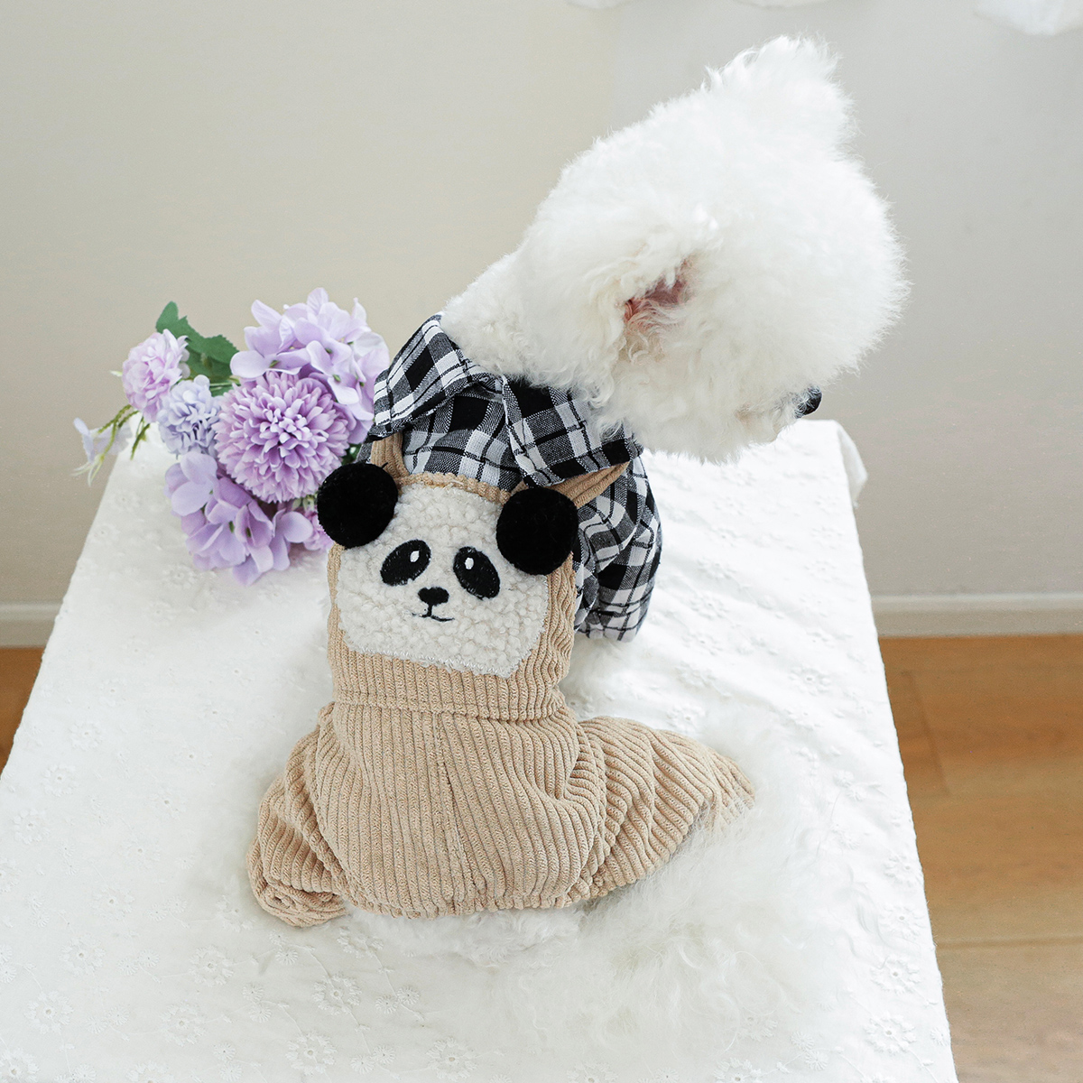 犬 ハーネス もふもふパンダ着ぐるみハーネス