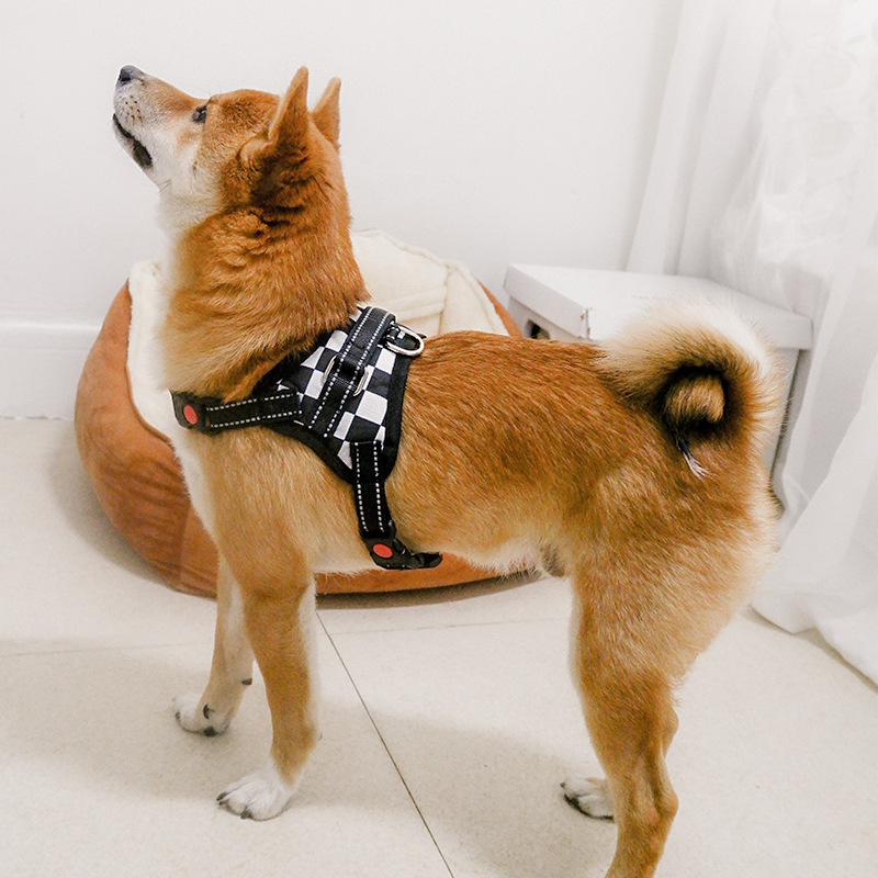 犬 ハーネス 個性が光る総柄デザイン犬用胴輪ベスト型ハーネス