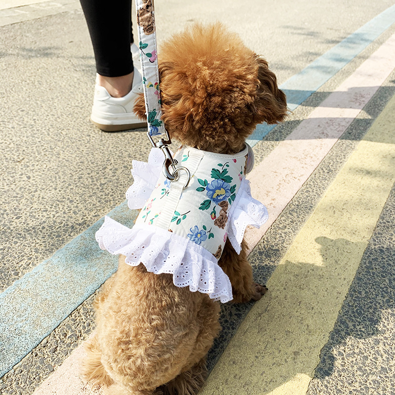 犬 ハーネス 花柄フリルハーネス