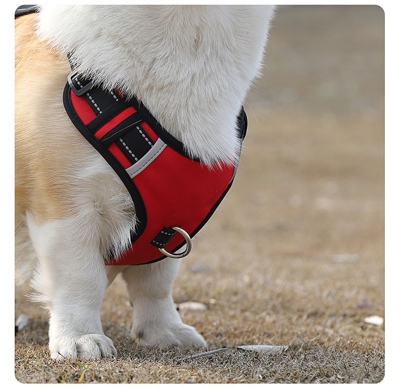 犬 ハーネス アウトドア調 軽量ポケット付きペット用胴輪