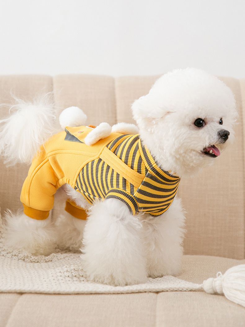 犬 ハーネス ふわもこボア付きくまさんロンパース