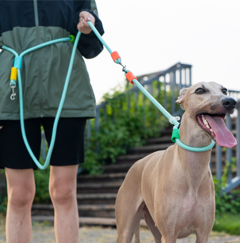 犬 ハーネス もこもこグリップ付き ながーい散歩リード