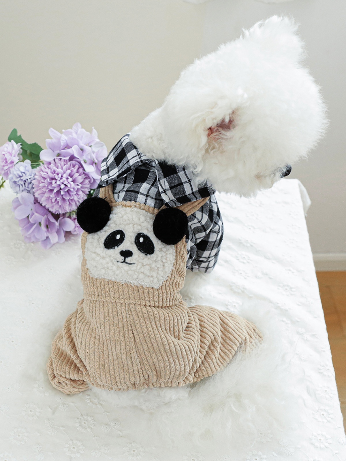 犬 ハーネス もふもふパンダ着ぐるみハーネス