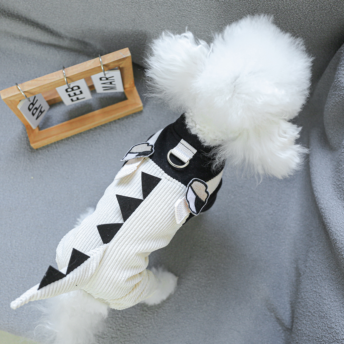 犬 ハーネス 恐竜さんのコーデュロイハーネス