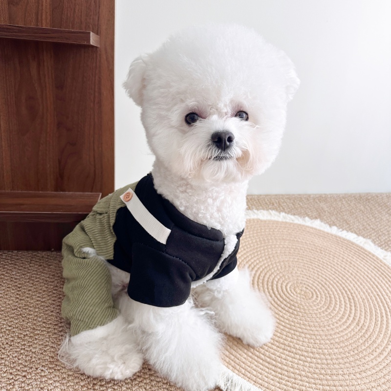 犬 ハーネス コーデュロイ切替ジャンプスーツ