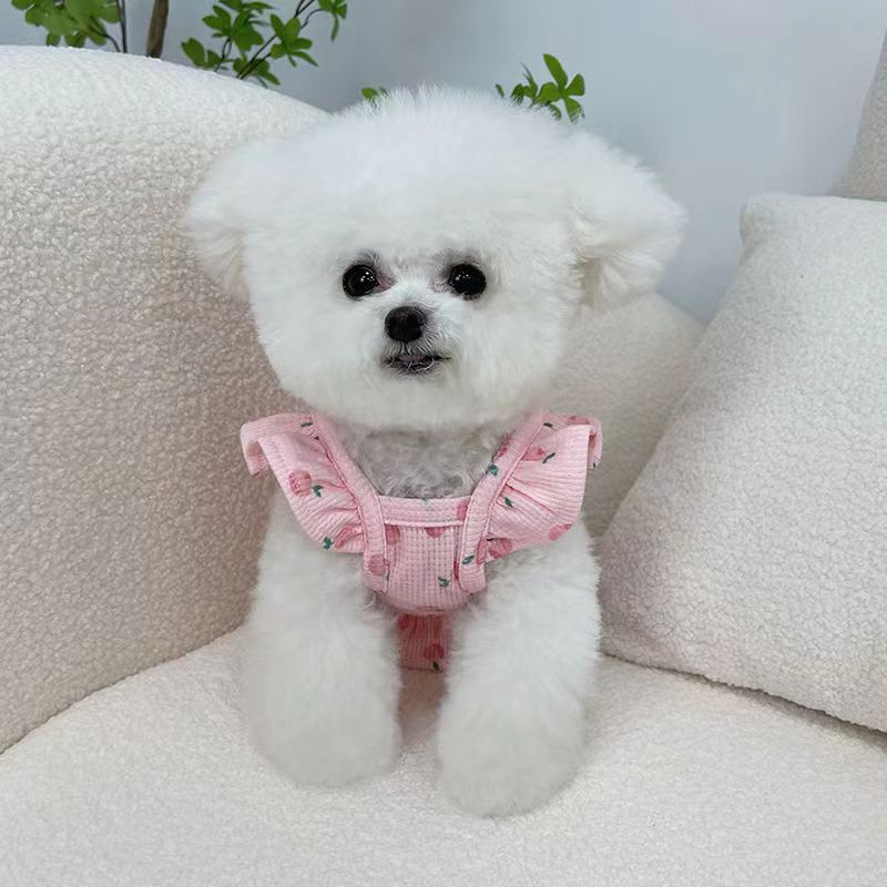 犬 ハーネス ふんわり花柄フリルハーネス