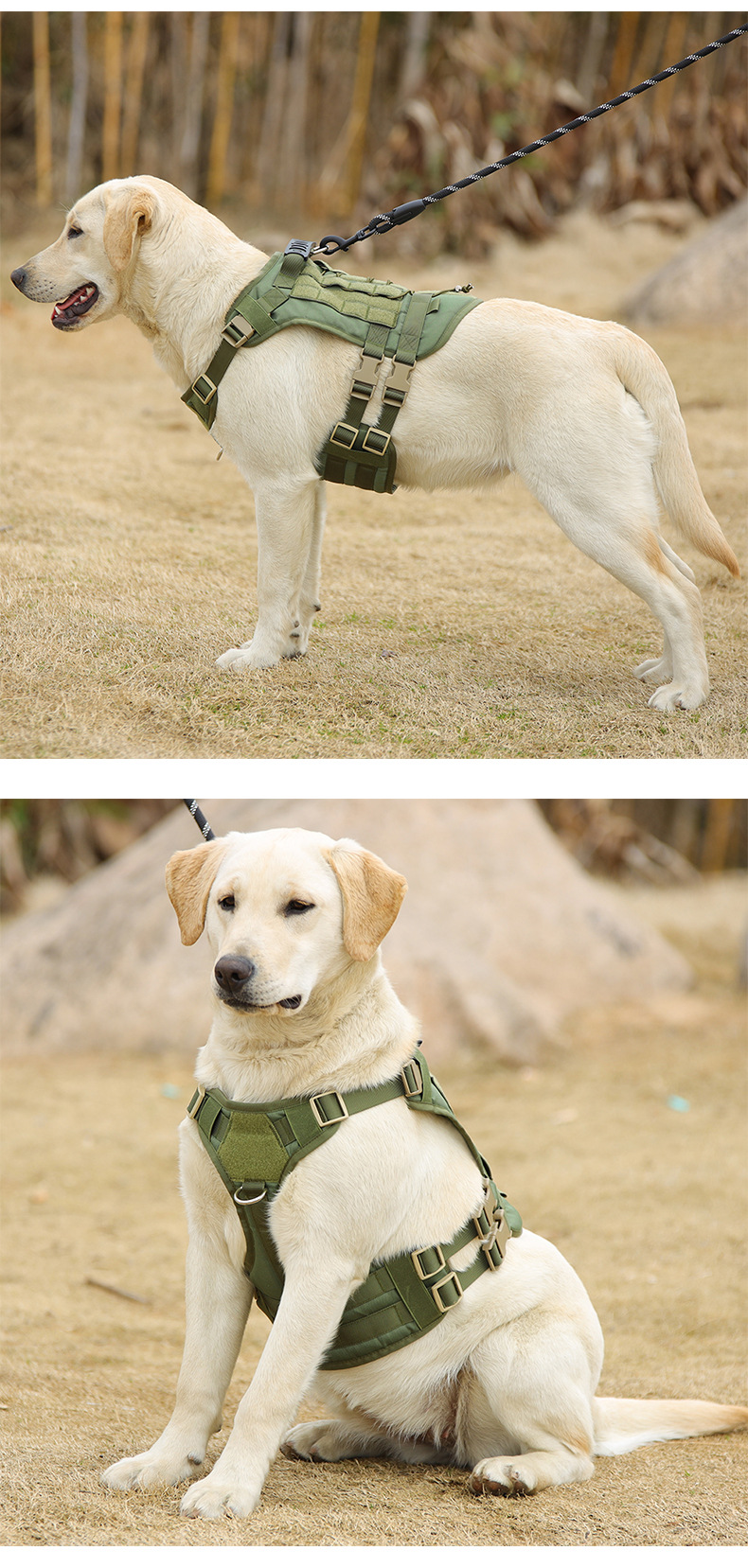 犬 ハーネス アウトドア用多機能ミリタリーハーネス