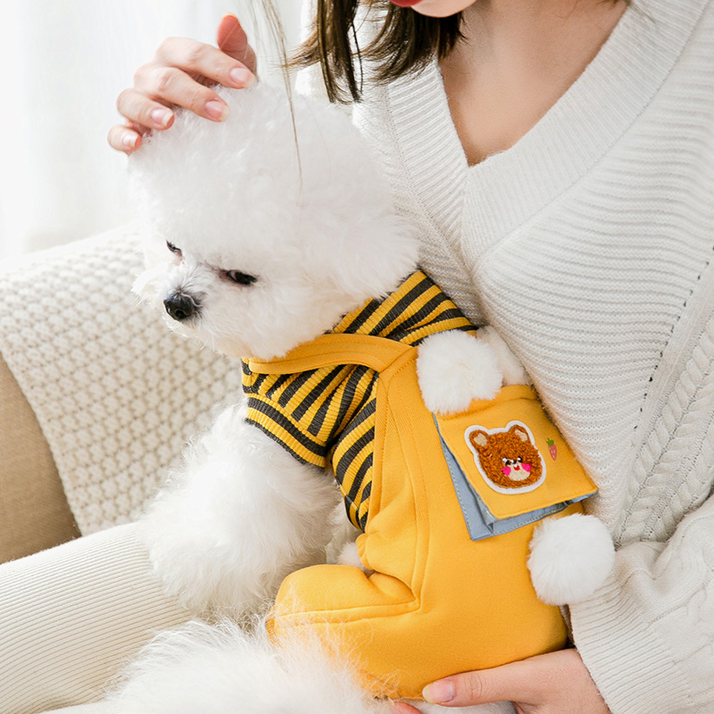 犬 ハーネス くま模様のお散歩用つなぎ