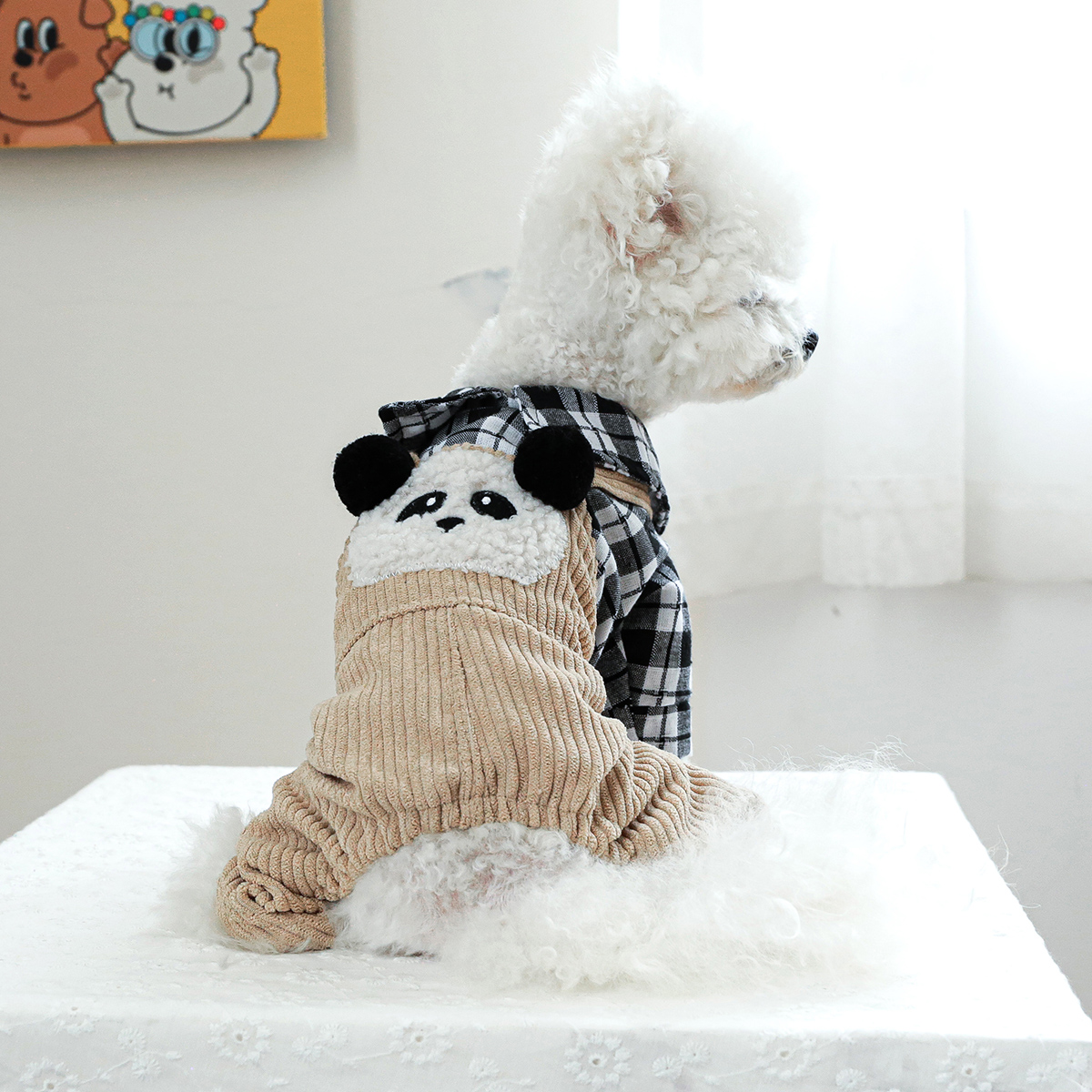 犬 ハーネス もふもふパンダ着ぐるみハーネス