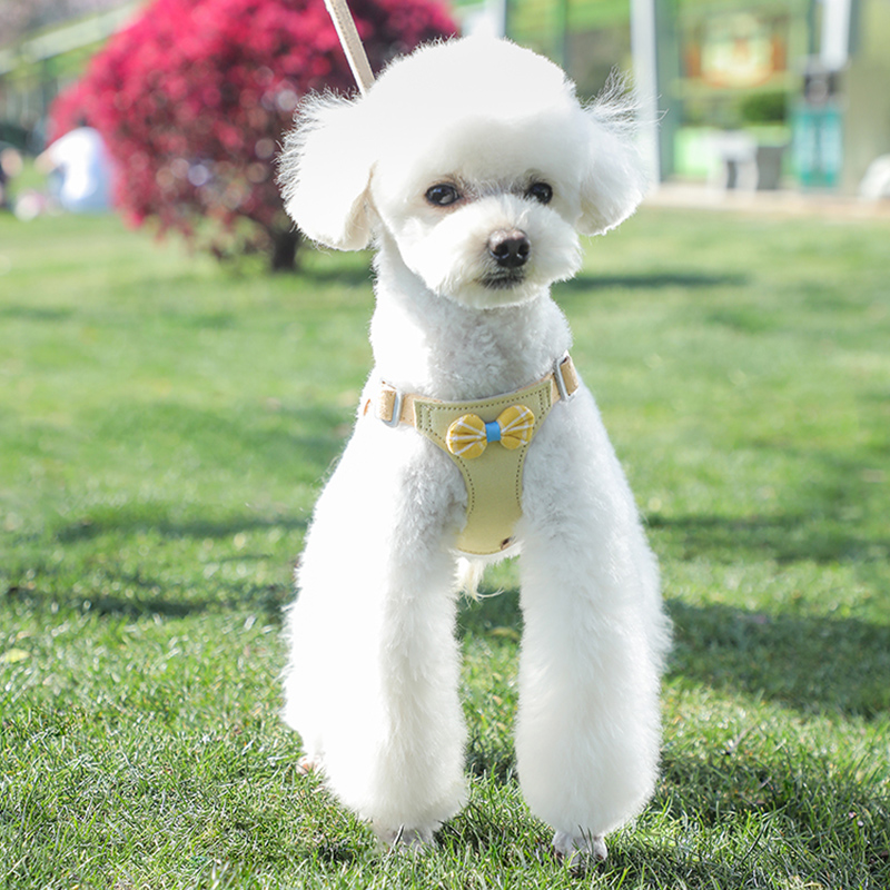 犬 ハーネス リボン飾り付きやわらか胴輪