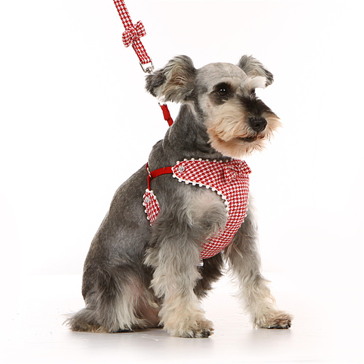 犬 ハーネス ギンガムチェック ふんわりハーネス