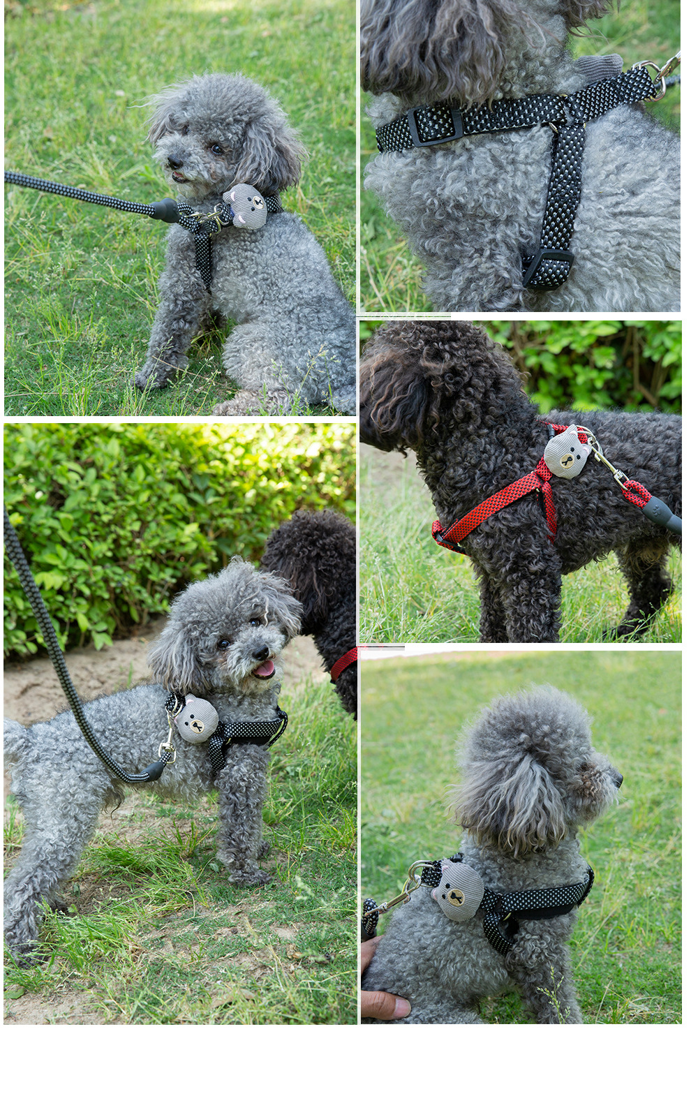 犬 ハーネス くまモチーフ やさしい首あて ハーネス